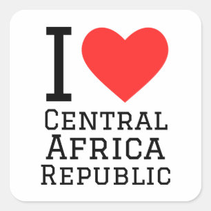 Pegatina Cuadrada Me encanta la república centroafricana