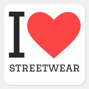 Pegatina Cuadrada Me encanta la ropa de calle