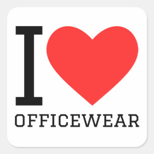 Pegatina Cuadrada Me encanta la ropa de oficina