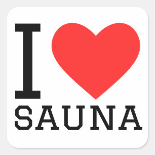 Pegatina Cuadrada Me encanta la sauna