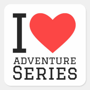 Pegatina Cuadrada Me encanta la serie de aventuras