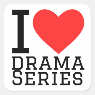 Pegatina Cuadrada Me encanta la serie dramática