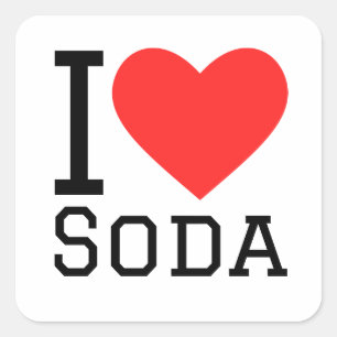 Pegatina Cuadrada Me encanta la soda