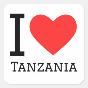 Pegatina Cuadrada Me encanta la tanzanía