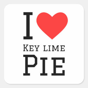 Pegatina Cuadrada Me encanta la tarta de lima clave
