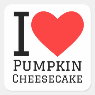 Pegatina Cuadrada Me encanta la tarta de queso de calabaza