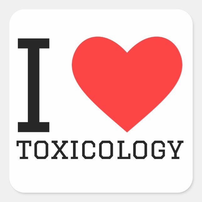 Pegatina Cuadrada Me encanta la toxicología (Anverso)