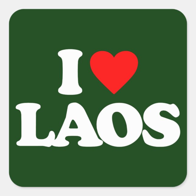 PEGATINA CUADRADA ME ENCANTA LAOS (Anverso)