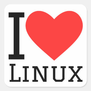 Pegatina Cuadrada Me encanta linux