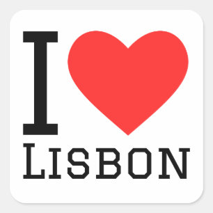 Pegatina Cuadrada Me encanta Lisboa
