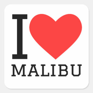 Pegatina Cuadrada Me encanta malibu