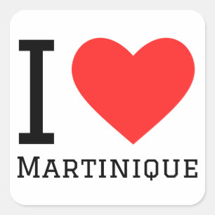 Pegatina Cuadrada Me encanta Martinica
