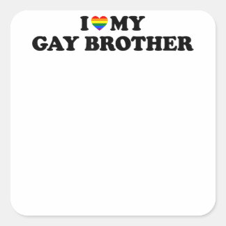 Pegatina Cuadrada Me encanta mi copia de hermano gay