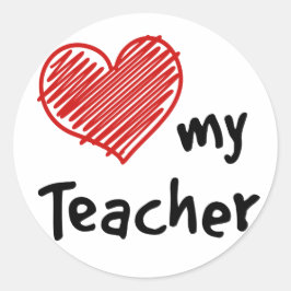 Pegatina Cuadrada Me Encanta Mi Profesor Gracias