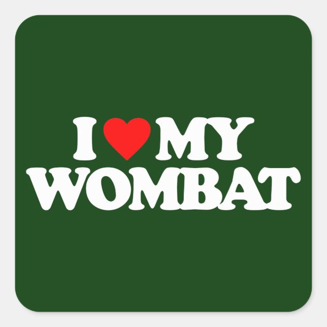 PEGATINA CUADRADA ME ENCANTA MI WOMBAT (Anverso)