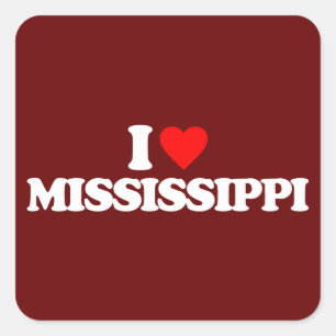 PEGATINA CUADRADA ME ENCANTA MISSISSIPPI
