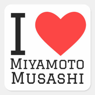 Pegatina Cuadrada Me encanta miyamoto Musashi