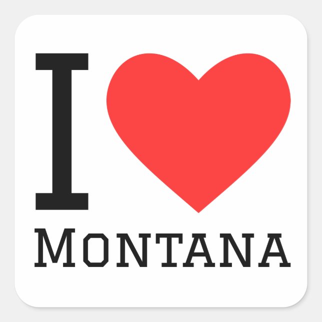 Pegatina Cuadrada Me encanta montana (Anverso)