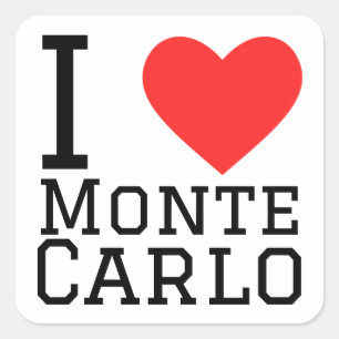 Pegatina Cuadrada Me encanta Monte Carlo
