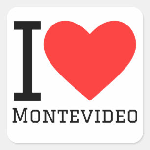Pegatina Cuadrada Me encanta Montevideo