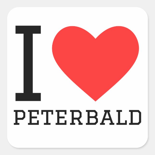 Pegatina Cuadrada Me encanta peterbald (Anverso)
