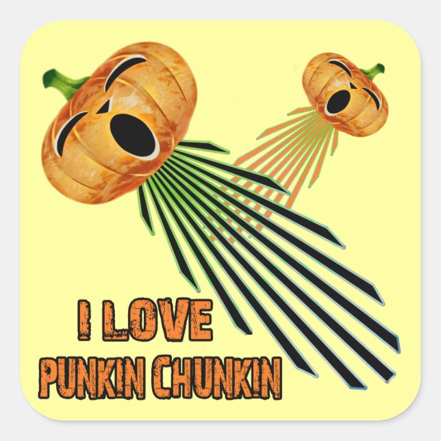 Pegatina Cuadrada Me encanta Punkin Chunkin (Anverso)
