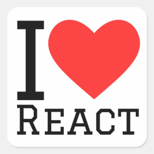 Pegatina Cuadrada Me encanta reaccionar
