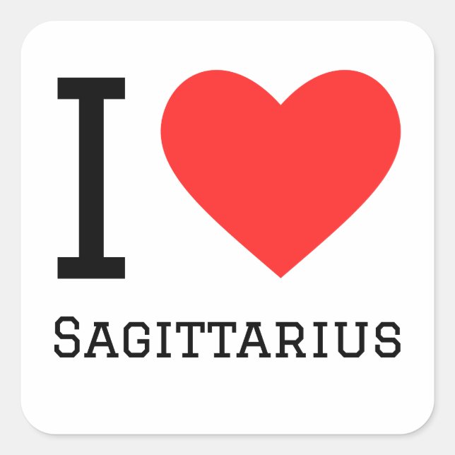 Pegatina Cuadrada Me encanta Sagittarius (Anverso)