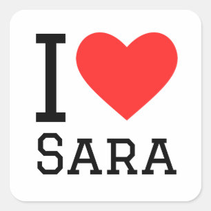 Pegatina Cuadrada Me encanta sara