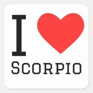 Pegatina Cuadrada Me encanta Scorpio