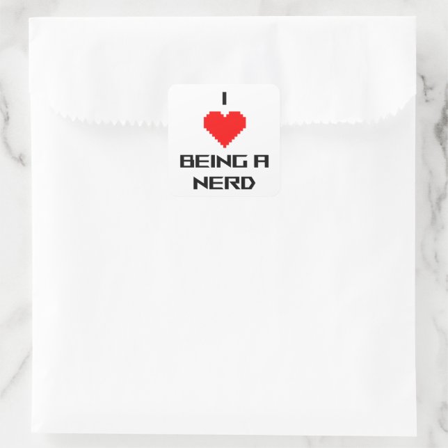 Pegatina Cuadrada Me encanta ser friki (Bolso)