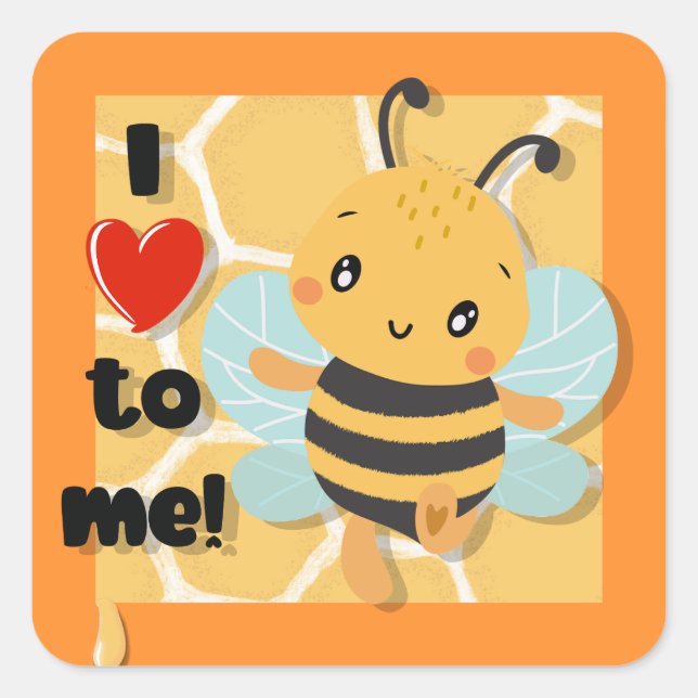 Pegatina Cuadrada ¡Me encanta ser yo! (Anverso)