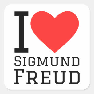 Pegatina Cuadrada Me encanta Sigmund freud