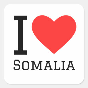 Pegatina Cuadrada Me encanta somalia