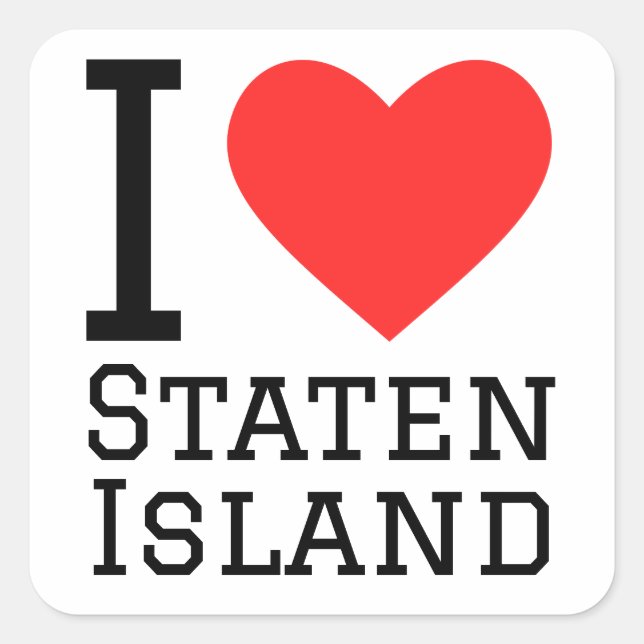 Pegatina Cuadrada Me encanta Staten Island (Anverso)