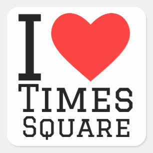Pegatina Cuadrada Me encanta Times Square