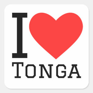 Pegatina Cuadrada me encanta tonga