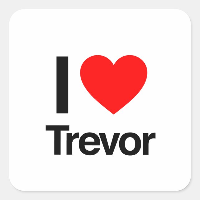 Pegatina Cuadrada me encanta trevor (Anverso)