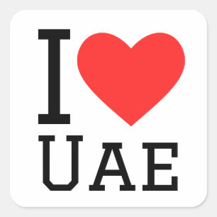 Pegatina Cuadrada Me encanta uae