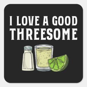 Pegatina Cuadrada Me encanta un buen regalo de tequila lime sal para