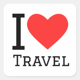 Pegatina Cuadrada Me encanta viajar