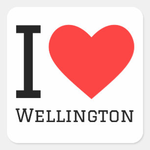 Pegatina Cuadrada Me encanta wellington