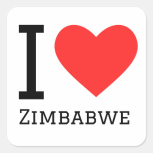 Pegatina Cuadrada Me encanta zimbabwe
