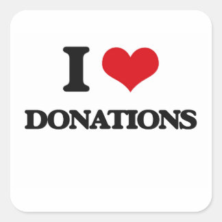 Pegatina Cuadrada Me encantan las donaciones