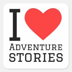 Pegatina Cuadrada Me encantan las historias de aventuras