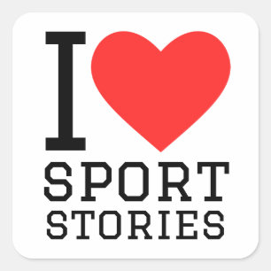 Pegatina Cuadrada Me encantan las historias deportivas