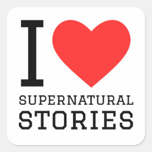 Pegatina Cuadrada Me encantan las historias sobrenaturales