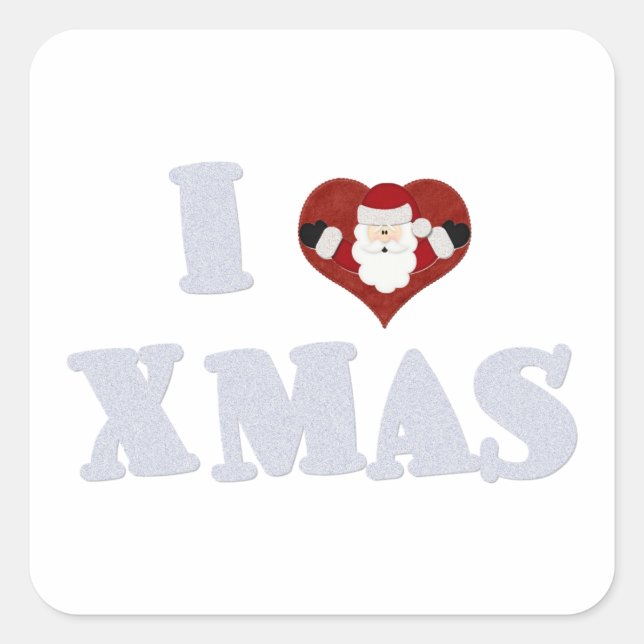 Pegatina Cuadrada Me encantan las navidades (Anverso)