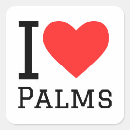Pegatina Cuadrada Me encantan las palmas