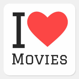 Pegatina Cuadrada Me encantan las películas